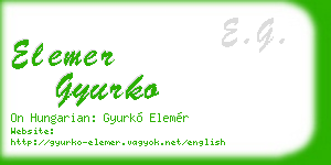 elemer gyurko business card